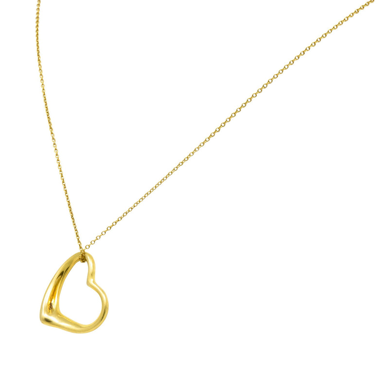 Tiffany & Co. Extra Large 18K Yellow Gold Full Heart Long Pendant Neck